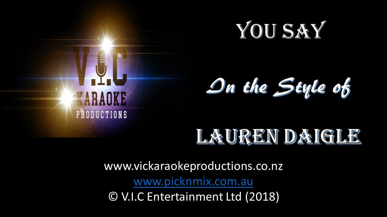 Lauren Daigle - You Say - Karaoke Bars & Productions Auckland