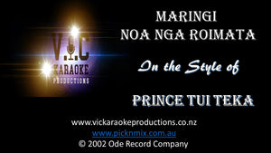 Prince Tui Teka - Maringi noa nga Roimata - Karaoke Bars & Productions Auckland