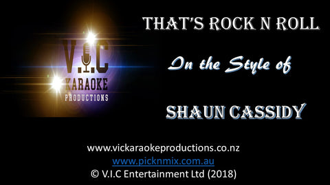 Shaun Cassidy - That's Rock n Roll - Karaoke Bars & Productions Auckland