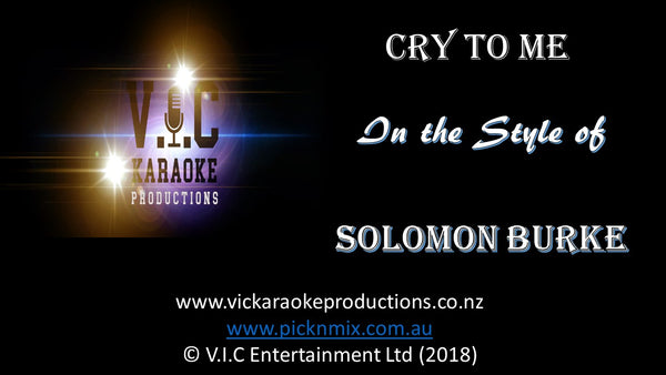 Solomon Burke - Cry to Me - Karaoke Bars & Productions Auckland