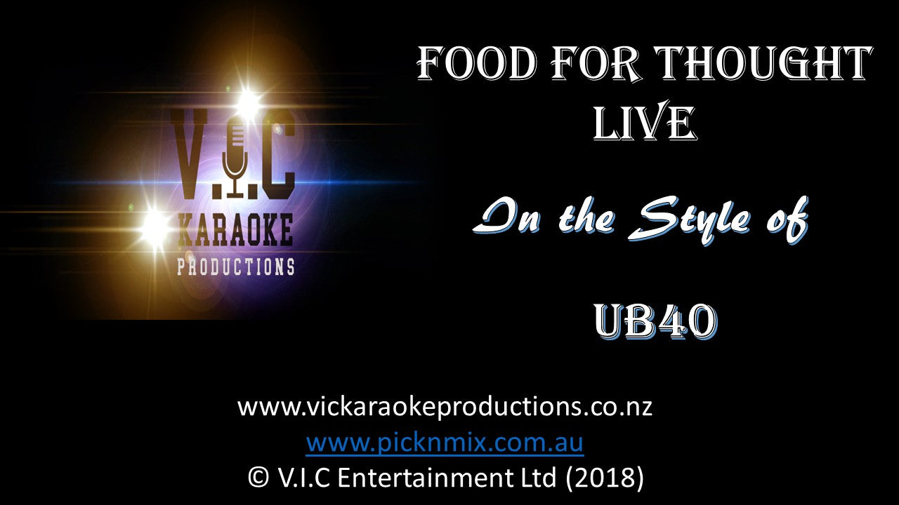 UB40 - Food for thought (Live) - Karaoke Bars & Productions Auckland