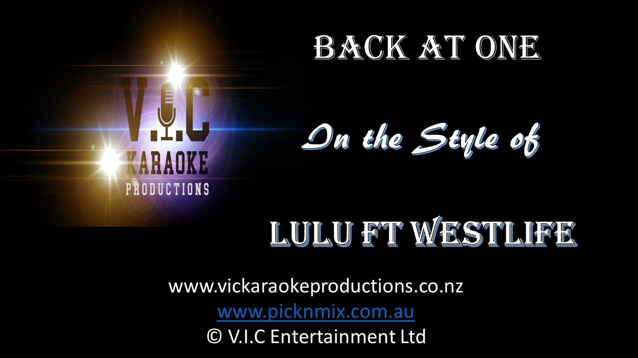 Lulu ft Westlife - Back at One - Karaoke Bars & Productions Auckland