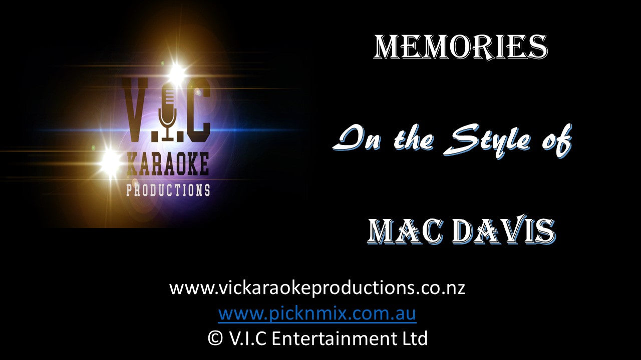 Mac Davis - Memories - Karaoke Bars & Productions Auckland