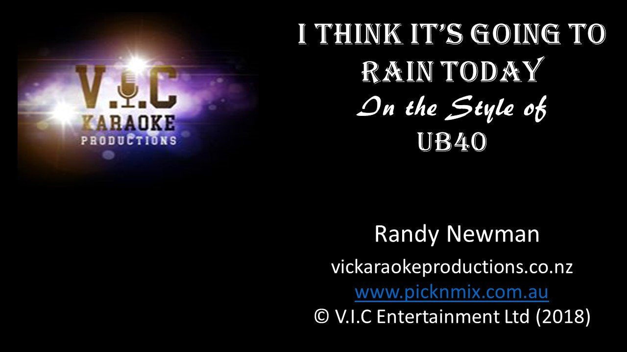 UB40 - I think it's going to Rain Today - Karaoke Bars & Productions Auckland